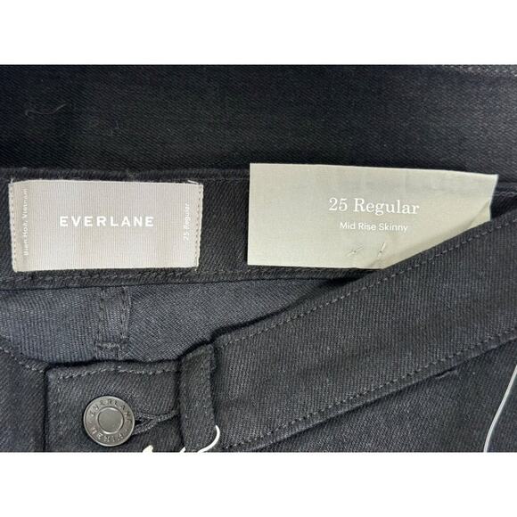 NWT Everlane The Mid-Rise Skinny Jean Black Size 25 - Picture 8 of 16